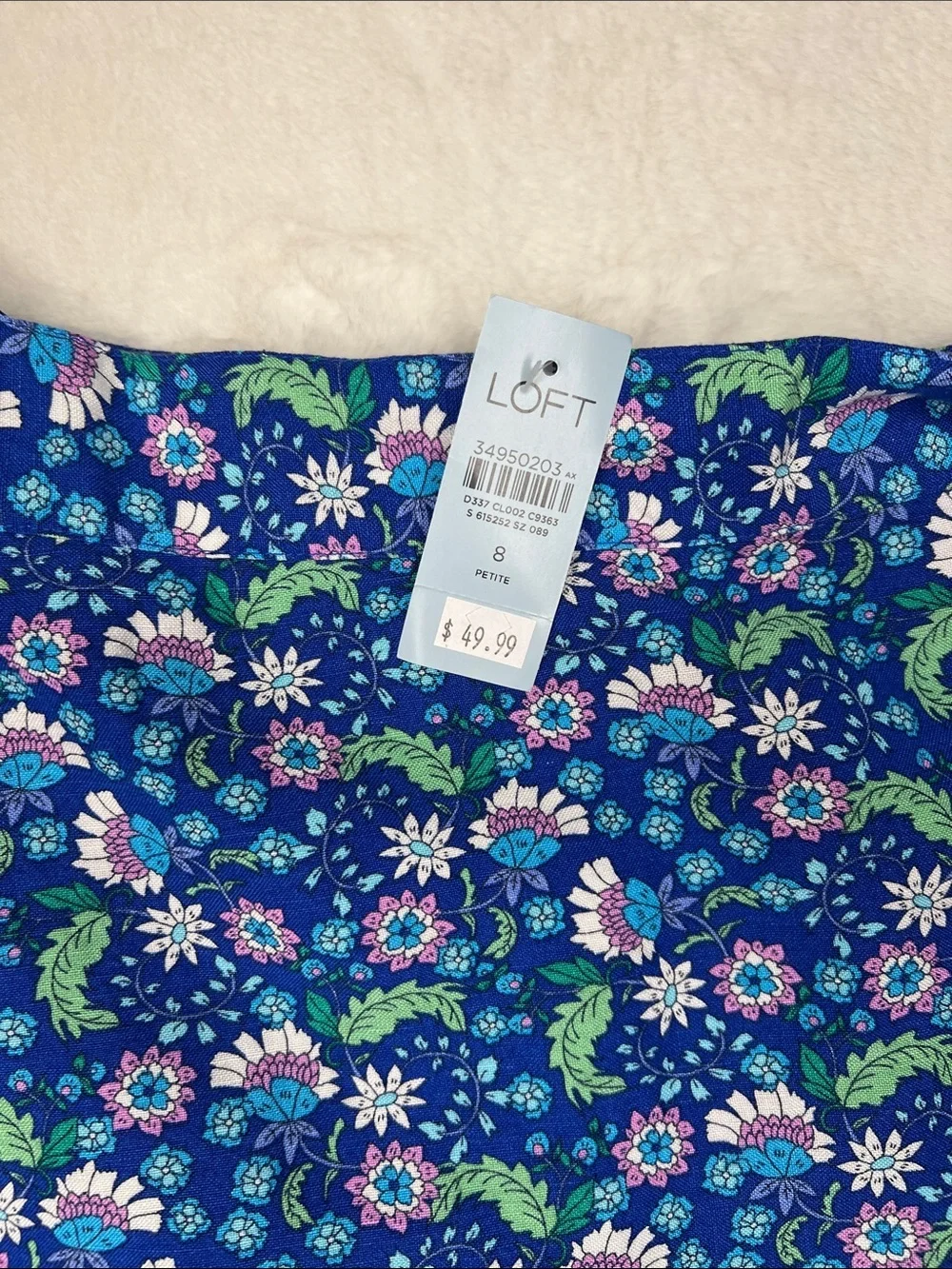 LOFT Navy Floral Wrap Skirt Size 8P NEW